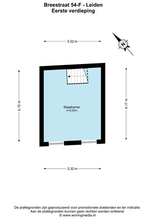 Floorplan - Breestraat 54F, 2311 CS Leiden